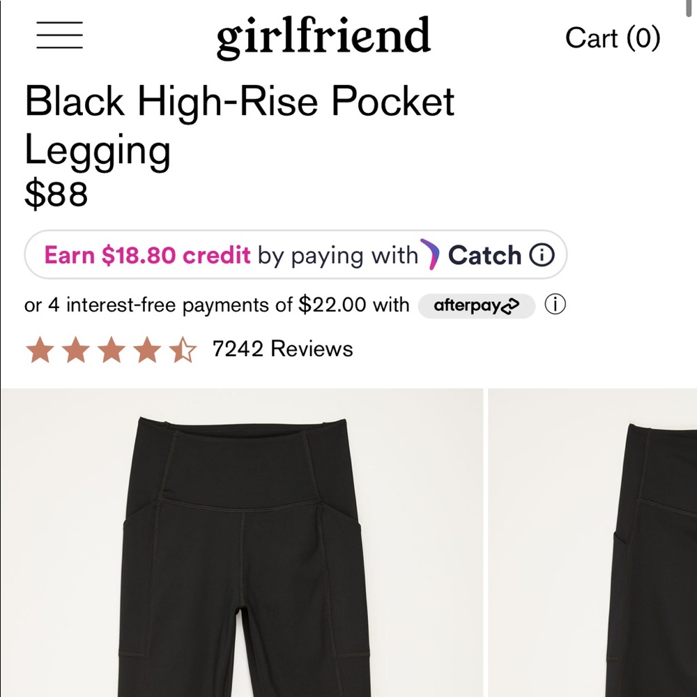 Girlfriend collective Black high rise legging